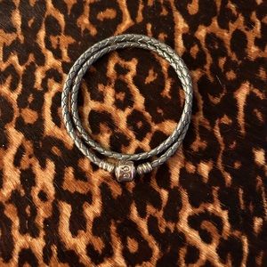 Pandora - Silver Leather Wrap Cord and Silver Closure